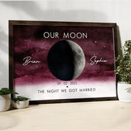 Wedding Anniversary,Gift For Couples,Gift For Husband,Gift For Wife,Gift For Boyfriend,Gift For Girlfriend,Happy - Moon Phase Our Moon The Start Of Our Us Anniversary Gift - Personalized Poster