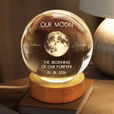 Gift For Couples,Old Couples,Gift For Husband,Gift For Wife,Gift For Boyfriend,Gift For Girlfriend,Love - Moon Phase The Beginning Of Our Forever - Personalized Crystal Globe Lamp