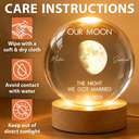 Gift For Couples,Old Couples,Gift For Husband,Gift For Wife,Gift For Boyfriend,Gift For Girlfriend,Love - Moon Phase The Beginning Of Our Forever - Personalized Crystal Globe Lamp