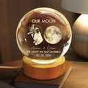 Gift For Couples,Gift For Husband,Gift For Wife,Gift For Boyfriend,Gift For Girlfriend,Parents,Gift For Mother,Gift For Father,Married ,Engaged,Love - Moon Phase The Beginning Of Our Forever - Personalized Crystal Globe Lamp