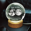 Gift For Couples,Gift For Husband,Gift For Wife,Gift For Boyfriend,Gift For Girlfriend,Parents,Gift For Mother,Gift For Father,Married ,Engaged,Love - Moon Phase The Beginning Of Our Forever - Personalized Crystal Globe Lamp
