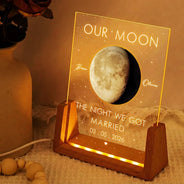 Gift For Couples,Gift For Husband,Gift For Wife,Gift For Boyfriend,Gift For Girlfriend,Parents,Gift For Mother,Gift For Father,Married ,Engaged,Love - Moon Phase The Beginning Of Our Forever - Personalized Night Light