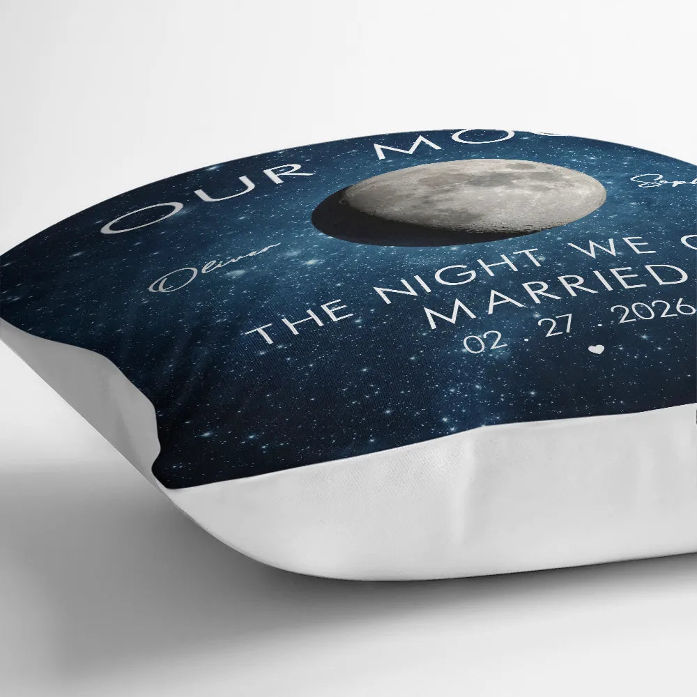 Gift For Couples,Gift For Husband,Gift For Wife,Gift For Boyfriend,Gift For Girlfriend,Parents,Gift For Mother,Gift For Father,Married ,Engaged,Love - Moon Phase The Beginning Of Our Forever - Personalized Pillow