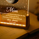 Mom - Children,Happy,Love,Gift For Mother,Mom - Daughters (Adult),Mom - Daughters (Young),Mom - Sons - Moon Phase The Date You Became My Mom - Personalized Night Light