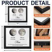 New Mom,Sentimental,Gift For Mother,Moon Phase - Moon Phase The Day You Became My Mom - Personalized LED Light Shadow Box