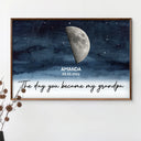 Love,Family,Parents,Gift For Grandparents,Gift For Mother,Gift For Father - Moon Phase The Day You Became Our Dad - Personalized Poster