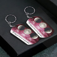 Gift For Father,Dad - Children,Happy,Moon Phase - Moon Phase The Days You Became Our Dad - Personalized Aluminum Keychain