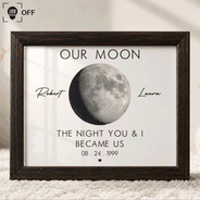 Moon Phase The Beginning Of Our Forever - Personalized LED Light Shadow Box