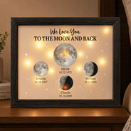 Grateful,Gift For Mother,Moon Phase - Moon Phase We Love You To The Moon And Back - Personalized LED Light Shadow Box