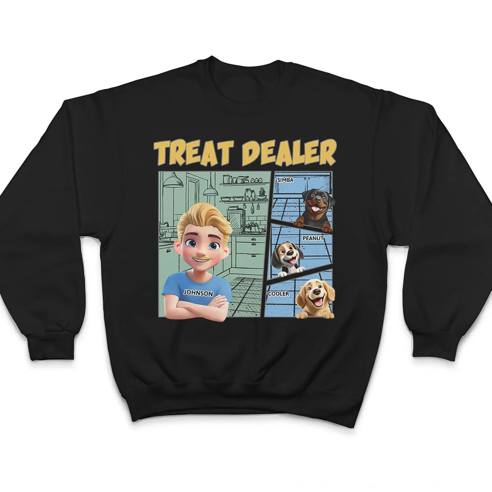 Pet Dad,Pet Lovers,Pet Mom,Funny - More Color Funny Comic Pet Lover Treat Dealer Cute Dog Cat - Personalized T Shirt - Personalized T Shirt