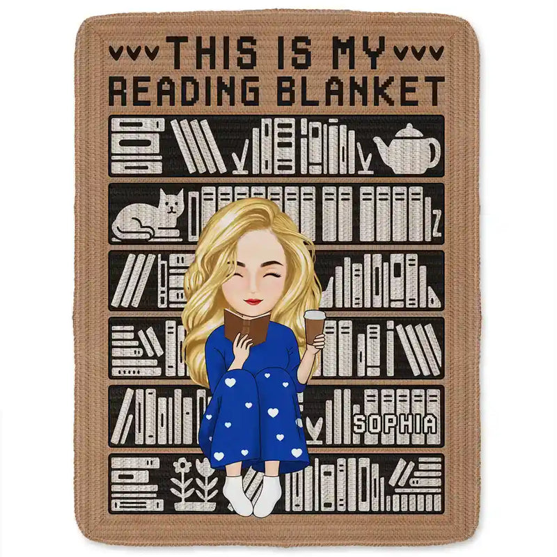 Reading, Gift For Yourself, Happy - Mosaic Crochet Pattern Inspired This Is My Reading Blanket - Personalized Fleece Blanket, Sherpa Blanket