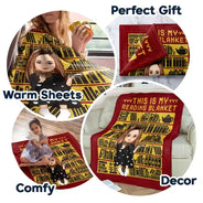 Reading, Gift For Yourself, Happy - Mosaic Crochet Pattern Inspired This Is My Reading Blanket - Personalized Fleece Blanket, Sherpa Blanket