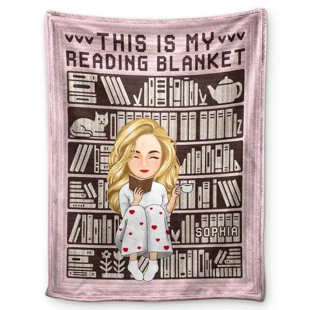 Reading, Gift For Yourself, Happy - Mosaic Crochet Pattern Inspired This Is My Reading Blanket - Personalized Fleece Blanket, Sherpa Blanket