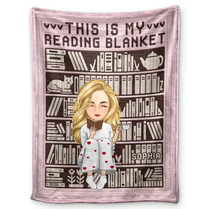 Reading, Gift For Yourself, Happy - Mosaic Crochet Pattern Inspired This Is My Reading Blanket - Personalized Fleece Blanket, Sherpa Blanket