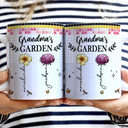 Gift For Yourself,Gift For Women,Gift For Mother,Gift For Grandma,Love - Mosaic Tiles Birth Flower Grandma's Garden - Personalized White Edge-to-Edge Mug