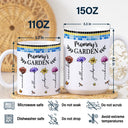 Gift For Yourself,Gift For Women,Gift For Mother,Gift For Grandma,Love - Mosaic Tiles Birth Flower Grandma's Garden - Personalized White Edge-to-Edge Mug