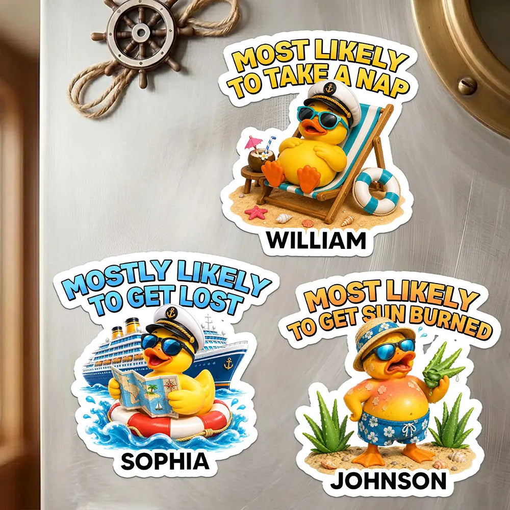 Gift For Bestie, Cruising, Romantic, Summer, Icon - Most Likely To Get Sun Burned - Personalized Magnet