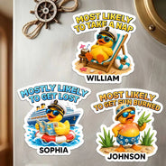 Gift For Bestie, Cruising, Romantic, Summer, Icon - Most Likely To Get Sun Burned - Personalized Magnet