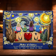 Gift For Mother, Mom - Children, Love - Mother And Children Forever Linked Together Starlit Night - Personalized DIY Book Nook Kit