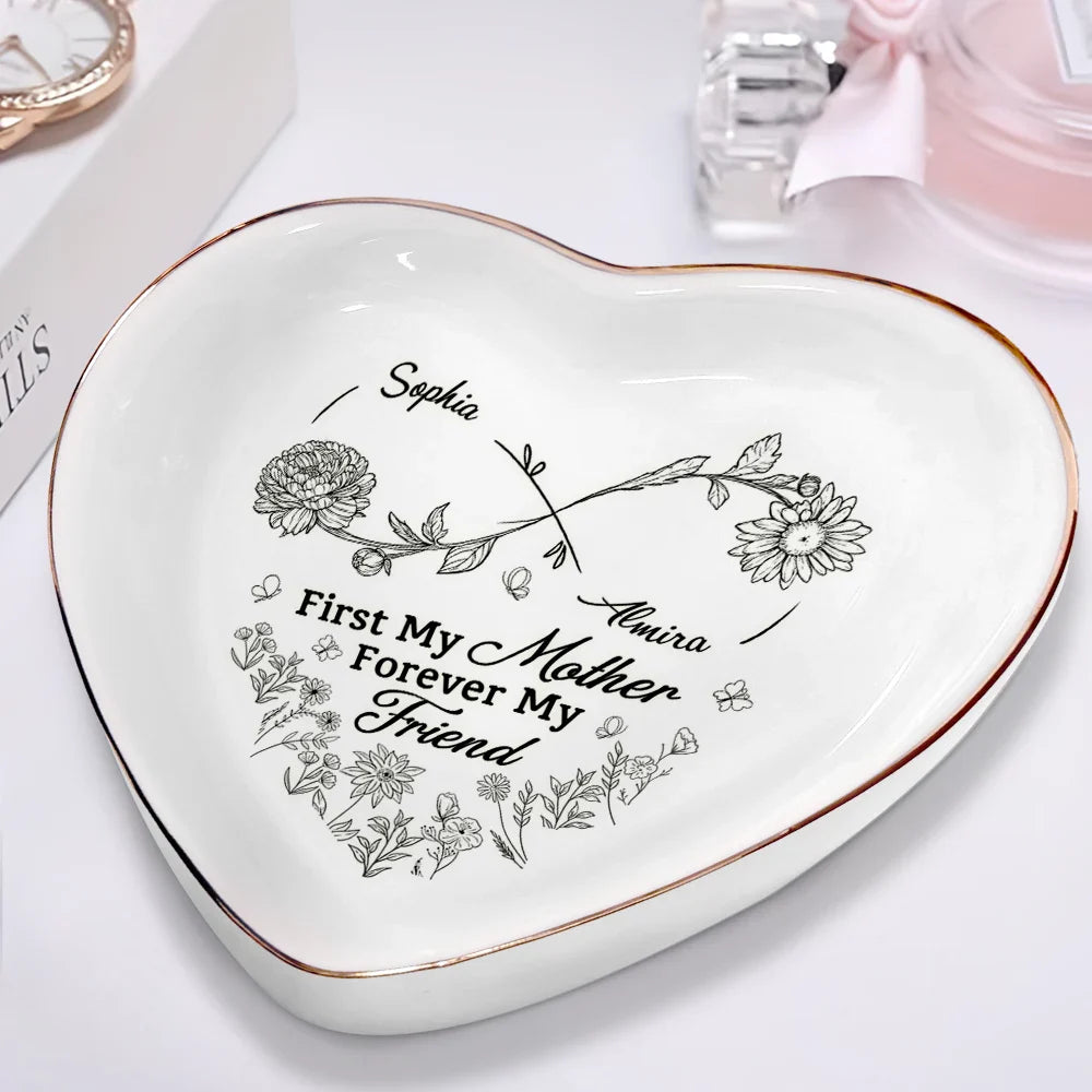 Gift For Mother,Gift For Daughter,Mom,Daughters (Adult),Daughters - Mother And Daughter A Bond That Can't Be Broken - Personalized Heart Ring Dish