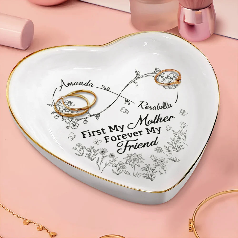 Gift For Mother,Gift For Daughter,Mom,Daughters (Adult),Daughters - Mother And Daughter A Bond That Can't Be Broken - Personalized Heart Ring Dish