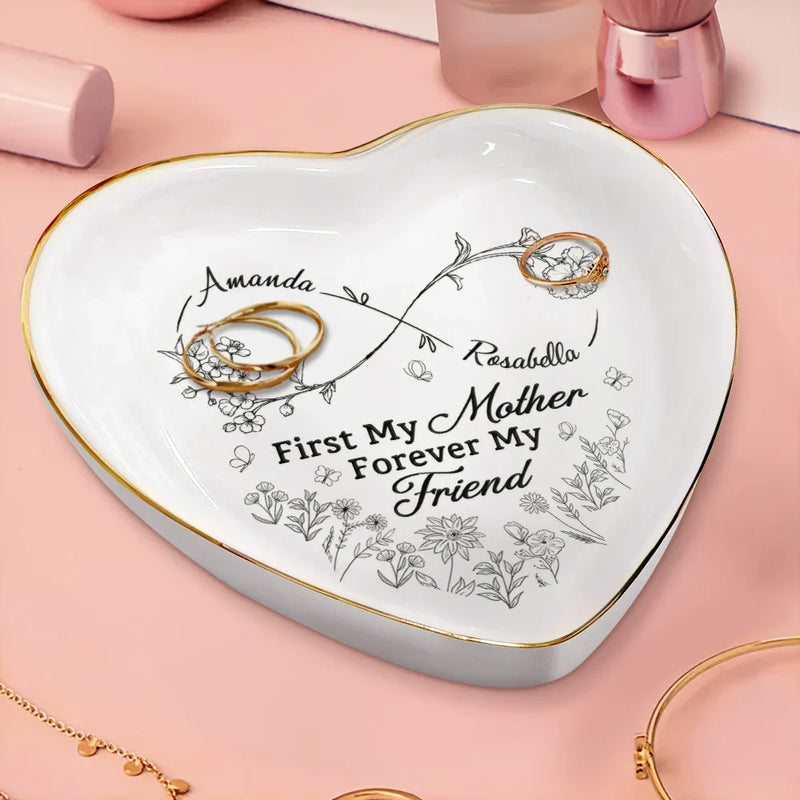 Gift For Mother,Gift For Daughter,Mom,Daughters (Adult),Daughters - Mother And Daughter A Bond That Can't Be Broken - Personalized Heart Ring Dish