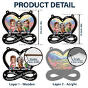 Gift For Mother,Love,Mom,Daughters,Gift For Daughter - Mother And Daughter Forever Linked Together 3D Effect - Personalized Window Hanging Suncatcher Ornament
