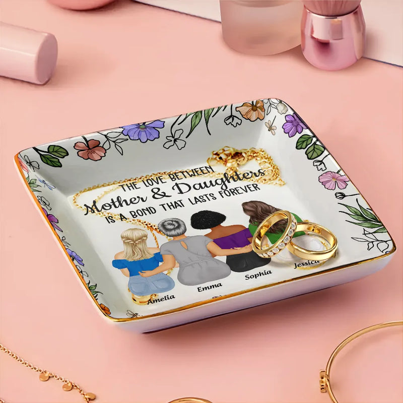 Love,Gift For Mother,Gift For Daughter,Mom - Daughters (Adult) - Mother And Daughters Forever Linked Together - Personalized Ring Dish