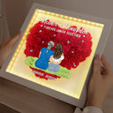Gift For Mother,Mom - Daughters (Adult),Happy - Mother Daughter Forever Linked Together - Personalized LED Light Flower Shadow Box