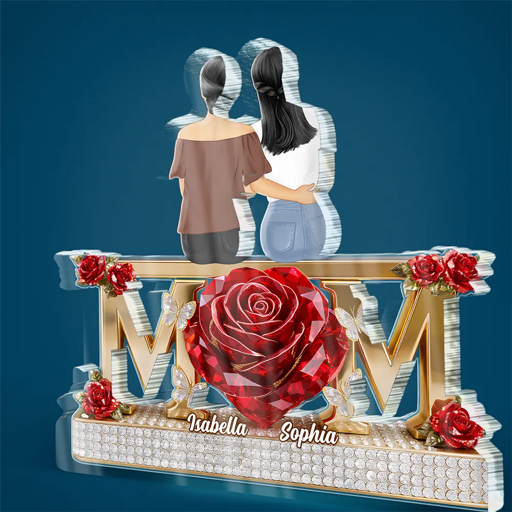 Gift For Mother,Mom - Daughters (Adult),Happy - Mother Daughter Forever Together - Personalized Custom Shaped Acrylic Plaque