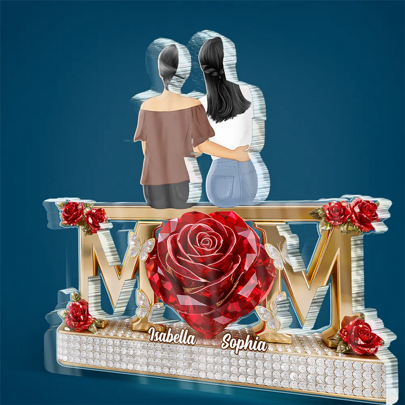 Gift For Mother,Mom - Daughters (Adult),Happy - Mother Daughter Forever Together - Personalized Custom Shaped Acrylic Plaque