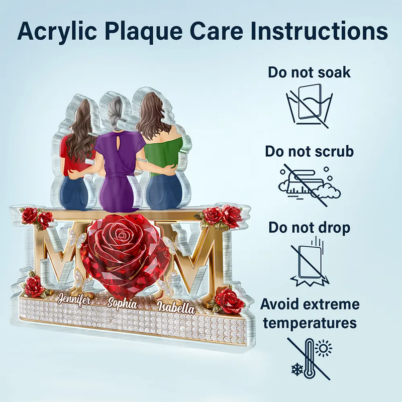 Gift For Mother,Mom - Daughters (Adult),Happy - Mother Daughter Forever Together - Personalized Custom Shaped Acrylic Plaque