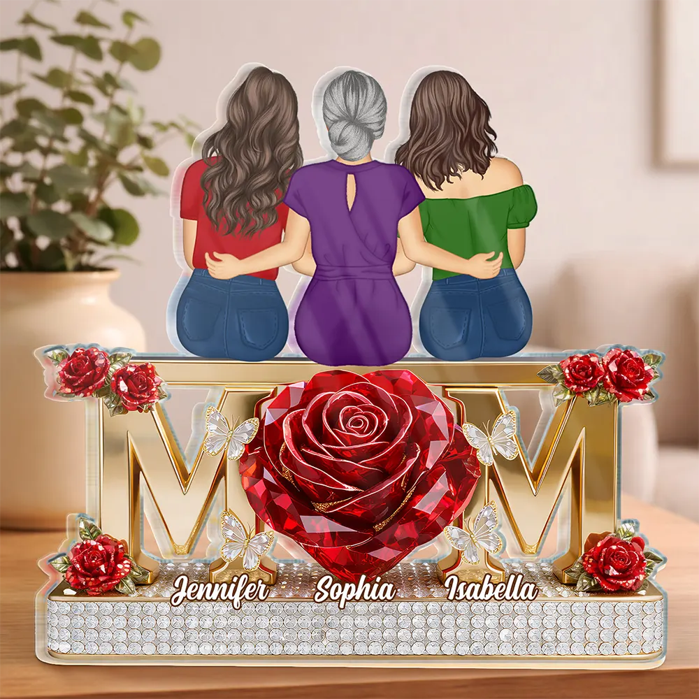 Gift For Mother,Mom - Daughters (Adult),Happy - Mother Daughter Forever Together - Personalized Custom Shaped Acrylic Plaque