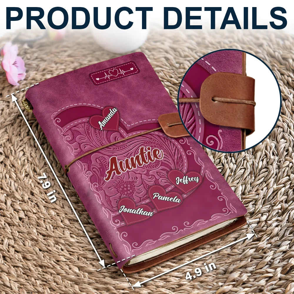 Gift For Mother,Gift For Grandma,Happy,Love - Mother Little Sweethearts Embossed Effect - Personalized Leather Vintage Journal
