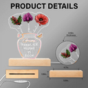 Gift For Mother,Love - Mother Thanks For Helping Us Bloom Birth Flower - Personalized 3D Led Light Wooden Base