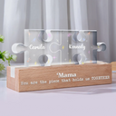 Gift For Mother,Love - Mother You Are The Piece That Holds Us Together Family Puzzle - Personalized Custom Shaped LED Light