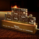 Gift For Mother,Love - Mother You Are The Piece That Holds Us Together Family Puzzle - Personalized Custom Shaped LED Light