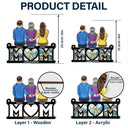 Gift For Mother,Family, Happy - Mother & Children Sitting Bakside Unbreakable Bond - Personalized Window Hanging Suncatcher Ornament