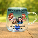 Gift For Mother, Mom - Daughters (Adult), Happy - Mother & Daughter A Bond That Can't Be Broken - Personalized Gradient Glass Mug