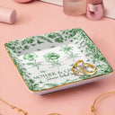 Gift For Mother, Mom - Daughters (Adult), Happy - Mother & Daughters Forever Linked Together Toile Birth Month Flower - Personalized Ring Dish