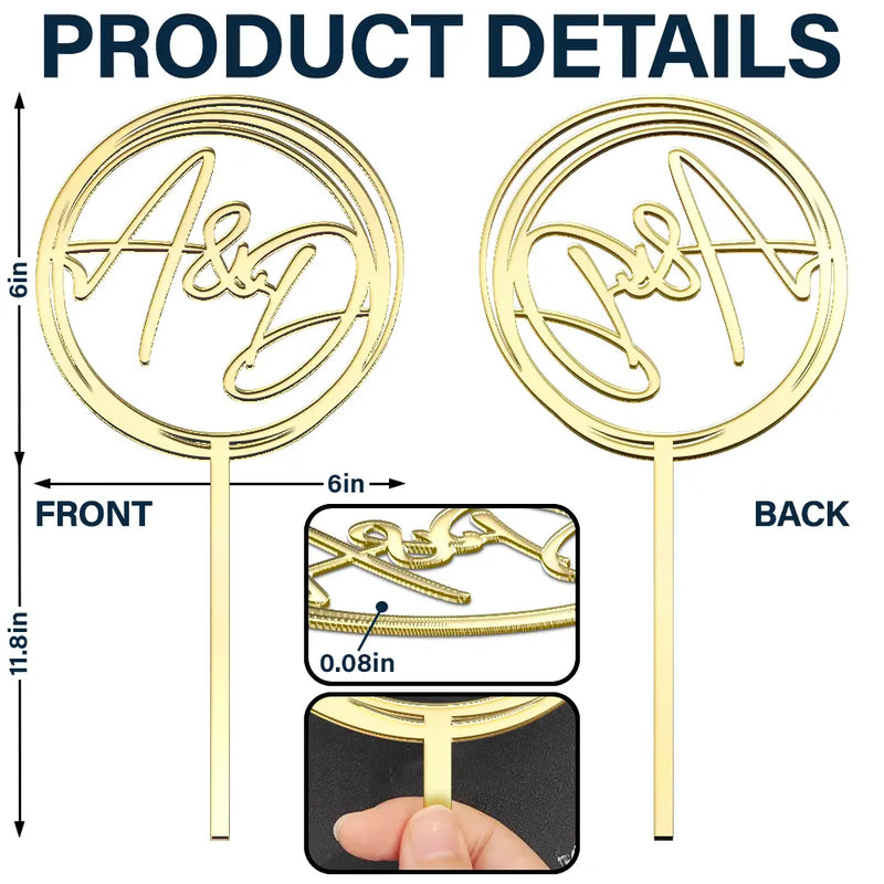 Wedding Anniversary, Gift For Couples, Gift For Husband, Gift For Wife, Happy - Mr & Mrs Wedding Gift For Newly Wed, Wedding Cake - Personalized Cake Topper