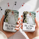 Pet Couple,Romantic,Pet Lovers,Gift For Couples,Wedding,Vector,Custom Text - Mr & Mrs Wedding Signing Book - Personalized Playing Cards