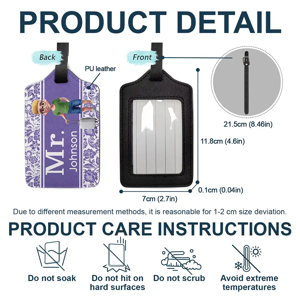 Gift For Couples,Gift For Husband,Gift For Wife,Gift For Boyfriend,Gift For Girlfriend,Funny,Travel - Mr and Mrs Travel - Personalized Combo 2 Luggage Tags