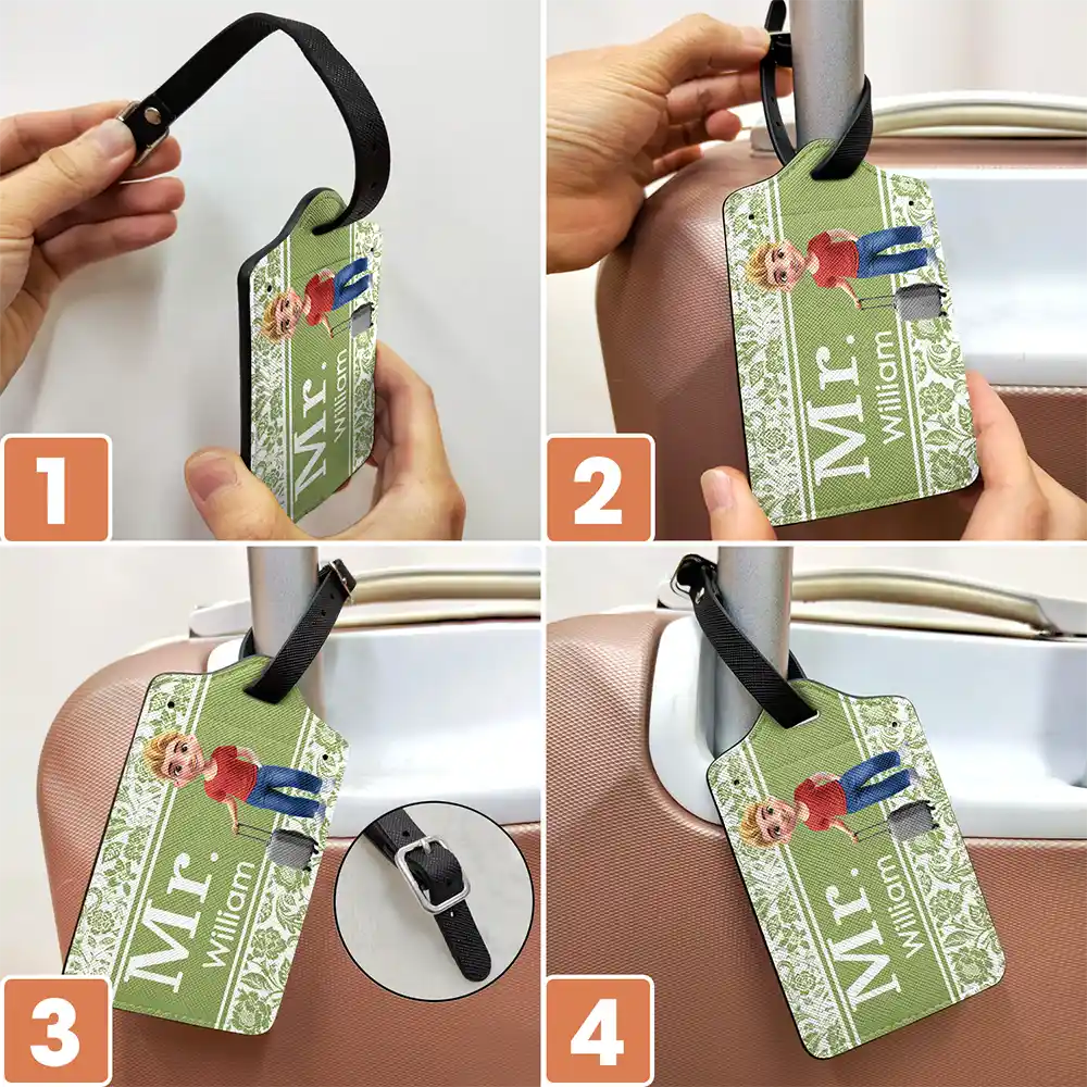 Gift For Couples,Gift For Husband,Gift For Wife,Gift For Boyfriend,Gift For Girlfriend,Funny,Travel - Mr and Mrs Travel - Personalized Combo 2 Luggage Tags