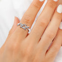 Gift For Wife,Gift For Girlfriend,Gift For Yourself,Gift For Women,Gift For Sibling,Gift For Sisters,Gift For Bestie,Love,Gift For Mother,Gift For Grandma - Multiple Initials With Heart - Personalized Custom Shaped Ring