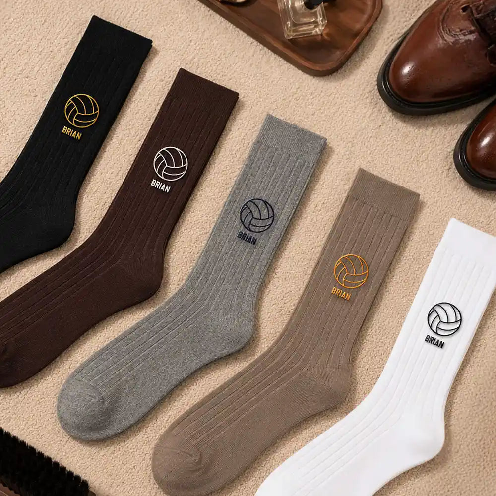 Football (Soccer), Gift For Yourself, Playful, Icon - Multiple Sports Icon Choices - Personalized Embroidered Socks