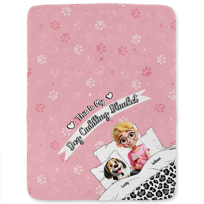 Gift For Yourself,Gift For Women,Gift For Men,Pet Mom,Pet Lovers,Pet Dad,Dog Lovers,Dog Mom,Dog Dad - My Dog Cuddling Blanket Corner - Personalized Fleece Blanket, Sherpa Blanket