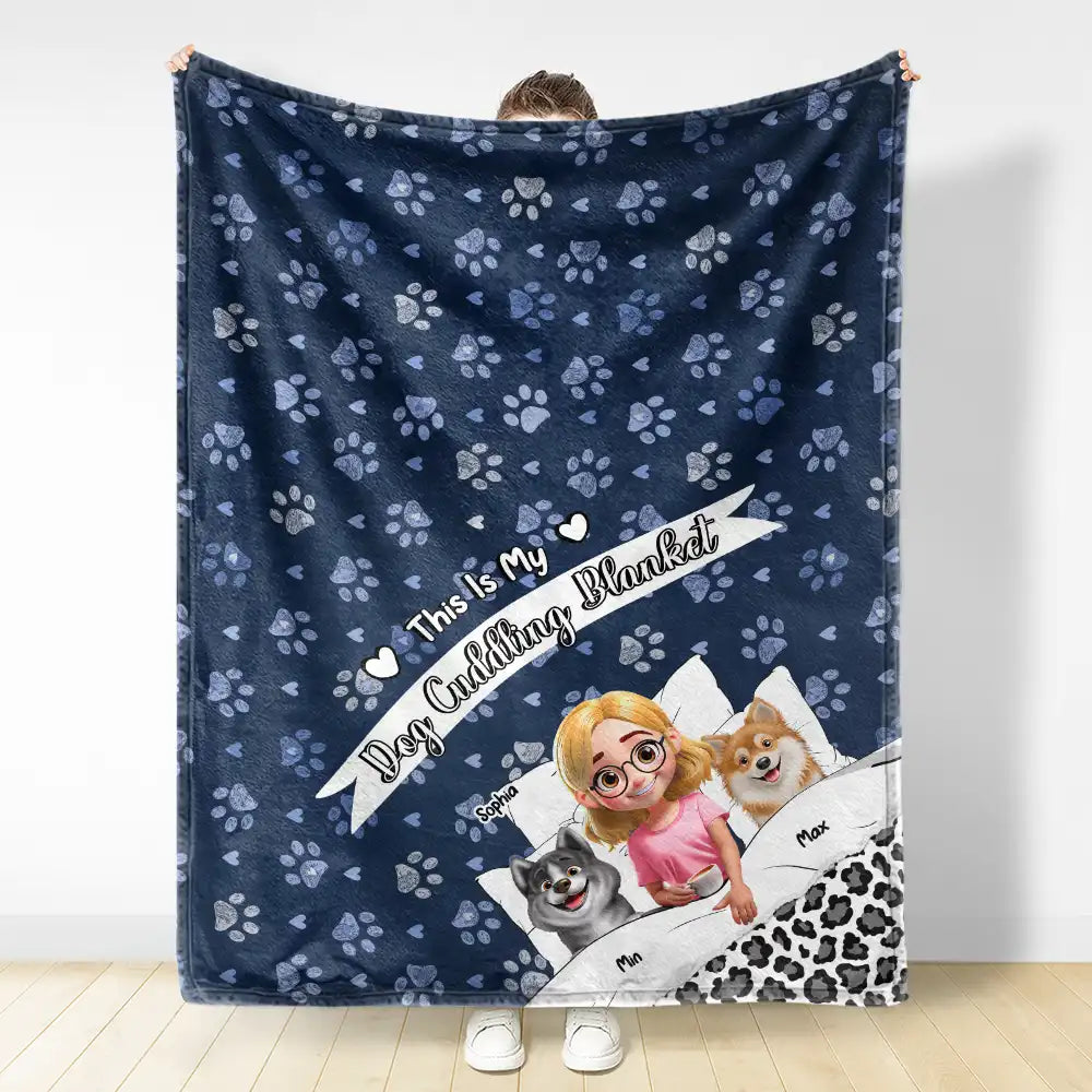 Gift For Yourself,Gift For Women,Gift For Men,Pet Mom,Pet Lovers,Pet Dad,Dog Lovers,Dog Mom,Dog Dad - My Dog Cuddling Blanket Corner - Personalized Fleece Blanket, Sherpa Blanket