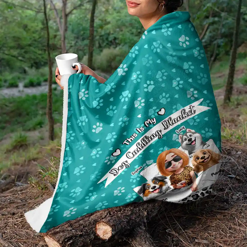 Gift For Yourself,Gift For Women,Gift For Men,Pet Mom,Pet Lovers,Pet Dad,Dog Lovers,Dog Mom,Dog Dad - My Dog Cuddling Blanket Corner - Personalized Fleece Blanket, Sherpa Blanket