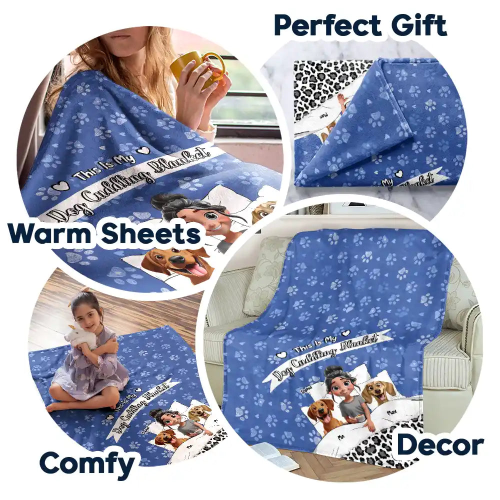 Gift For Yourself,Gift For Women,Gift For Men,Pet Mom,Pet Lovers,Pet Dad,Dog Lovers,Dog Mom,Dog Dad - My Dog Cuddling Blanket Corner - Personalized Fleece Blanket, Sherpa Blanket